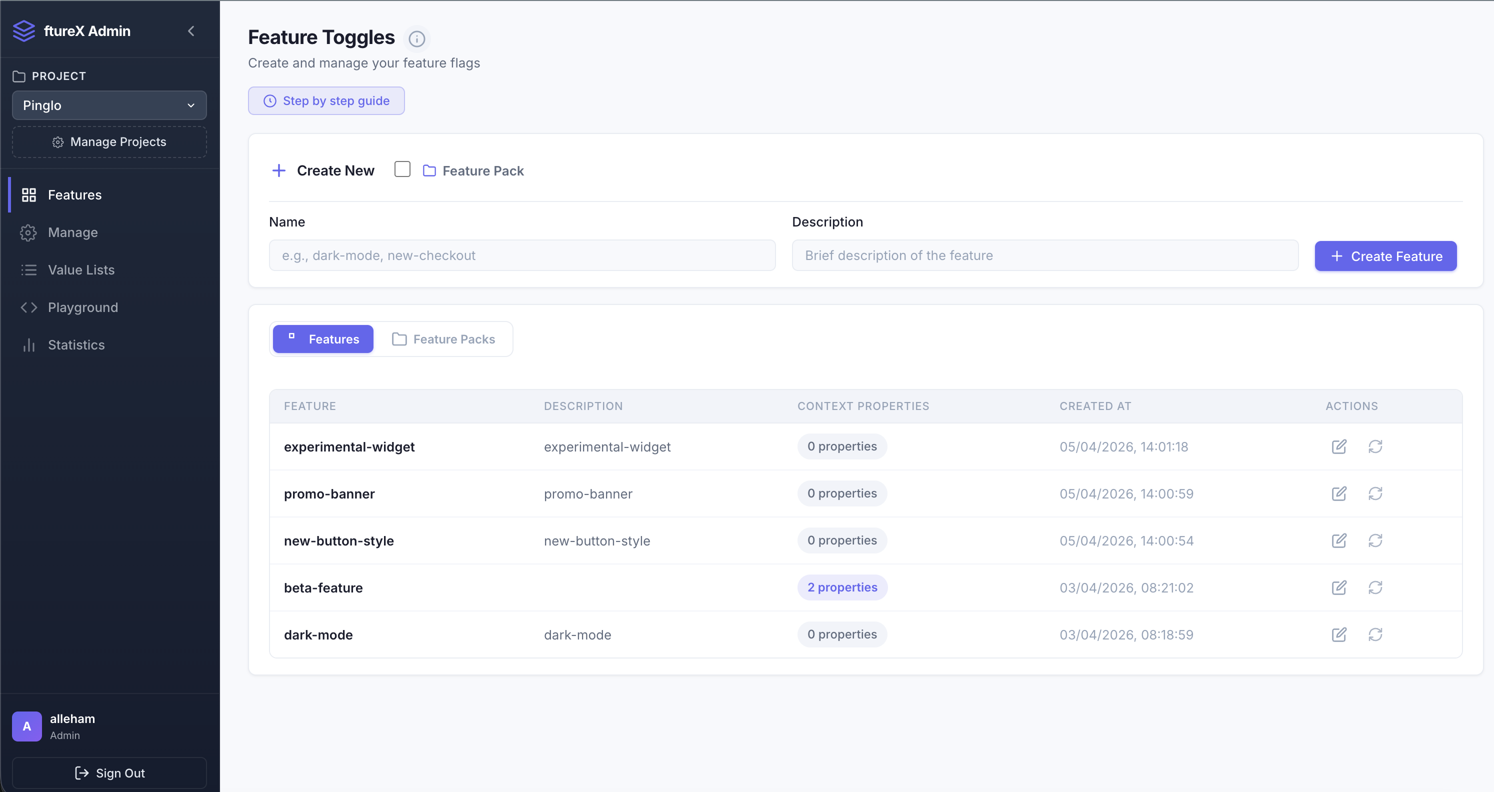 flagtile feature toggles dashboard